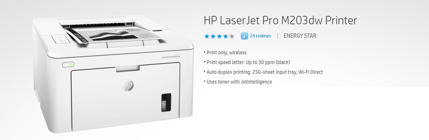 Gaviota Imitación doce HP LaserJet Pro M203dw Printer
